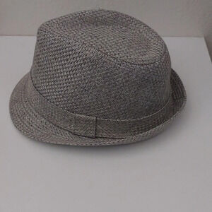 Fedora hat Gray Woven Unisex Euc